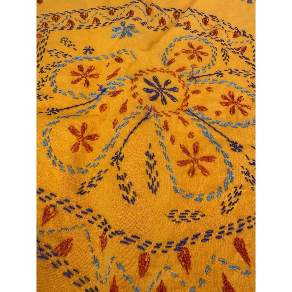 Handmade Indian Kantha Cotton Bedspread Coverlet 83x94 2 Pillowcases Boho